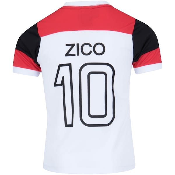 Vista 2 Camiseta do Flamengo Zico nº 10 - Infantil braziline BRANCO/VERMELHO
