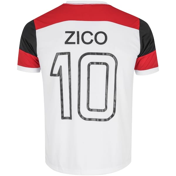 Vista 2 Camiseta Braziline Flamengo nº 10 - Masculina braziline BRANCO/VERMELHO