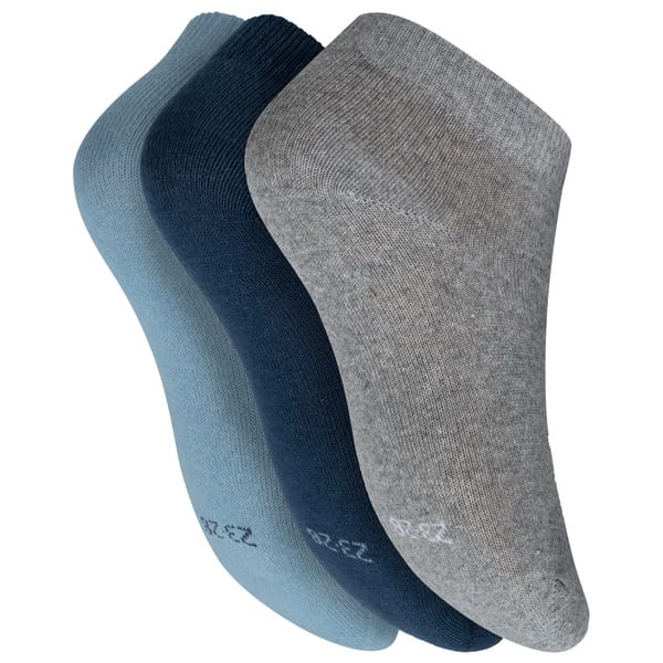 Vista 2 Kit de Meias Sapatilha Oxer com 3 Pares - 27 a 30 - Infantil Oxer AZUL ESC/CINZA