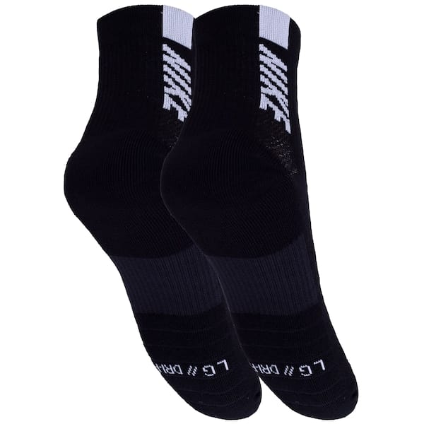Vista 2 Kit de Meias De Corrida Cano Médio Nike Multiplier com 2 Pares 39 a 43 - Adulto Nike PRETO/BRANCO