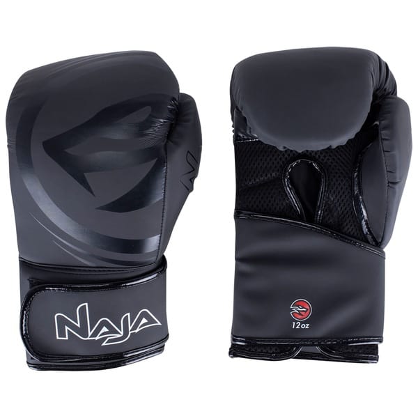 Kit de Boxe Naja: Bandagem + Protetor Bucal + Luvas de Boxe Black - 12 OZ - Adulto - 2