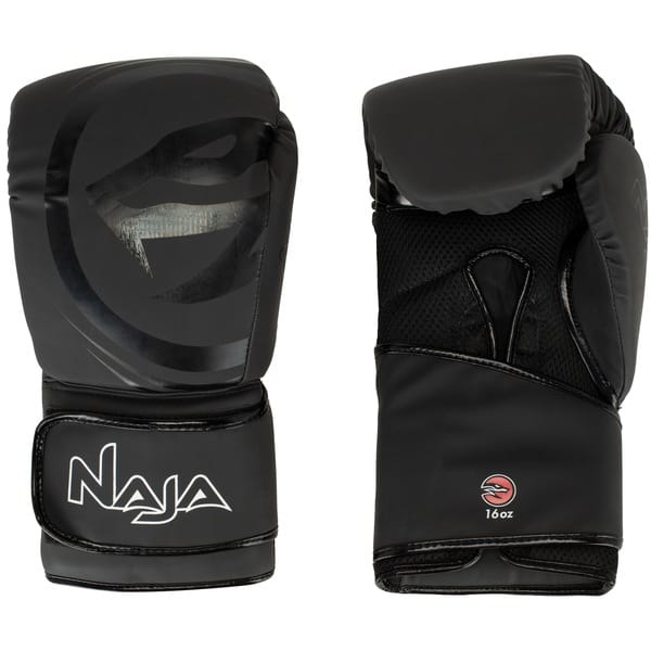 Kit de Boxe Naja: Bandagem + Protetor Bucal + Luvas de Boxe Black - 16 OZ - Adulto - 2