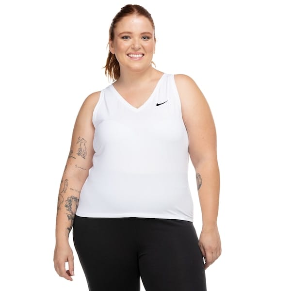 Vista 2 Camiseta Regata Feminina Nike Dri-Fit Victory Tank Nike BRANCO/PRETO