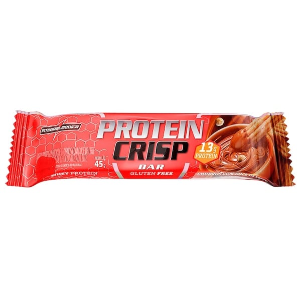 Barra de Proteína Integralmédica Protein Crisp Bar - 45g - Sabor Churros com Doce de Leite