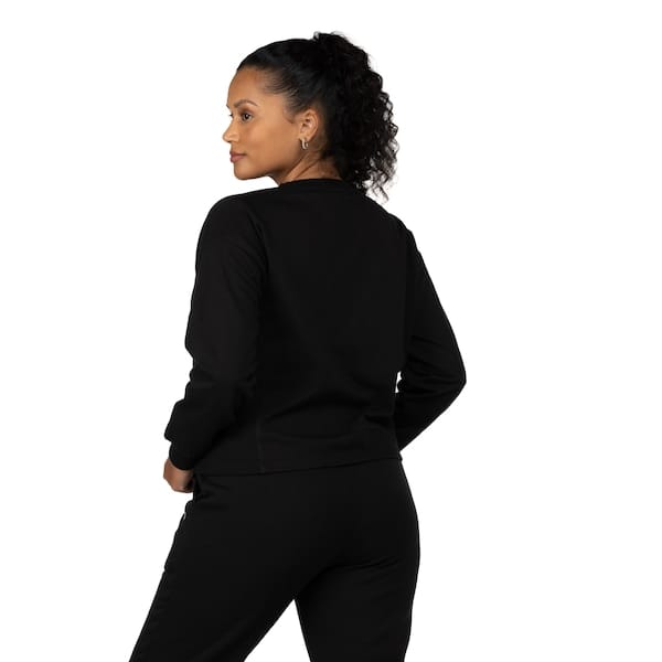 Vista 2 Blusa de Moletom Feminina Oxer com Recorte Texturizado na Lateral Oxer PRETO