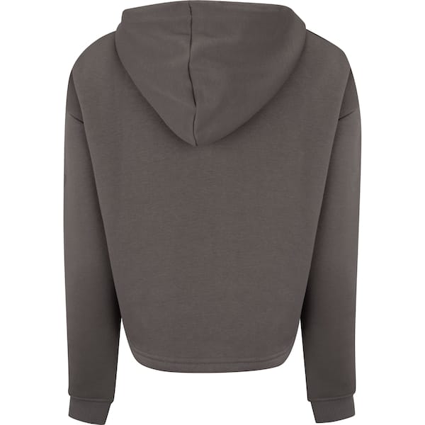 Vista 2 Blusa de Moletom Cropped Feminina ASICS com Capuz e Fleece ASICS MARROM