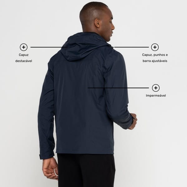 Vista 2 Jaqueta Masculina Nord com Capuz Removível 3 em 1 Nord Outdoor AZUL ESCURO