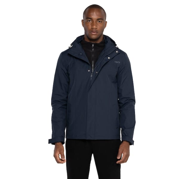 Vista principal Jaqueta Masculina Nord com Capuz Removível 3 em 1 Nord Outdoor AZUL ESCURO
