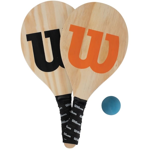 Kit de Frescobol Wilson Logo - 1 Par de Raquetes + 1 Bolinha com Capa