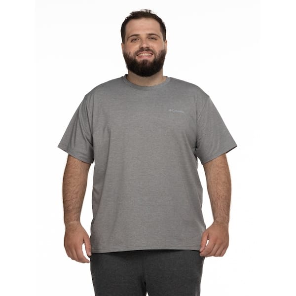 Vista 2 Camiseta Masculina Columbia com Proteção Solar Manga Curta Sun Trek Sleeve Columbia CINZA