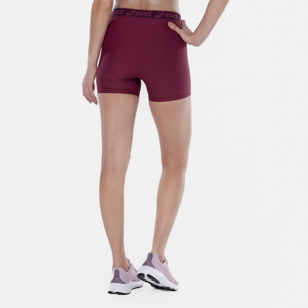 Vista 2 Bermuda Feminina ASICS com Proteção Solar Toya Run Basic ASICS VINHO