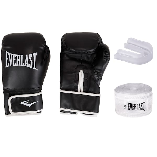 Kit de Boxe Everlast: Bandagem + Protetor Bucal + Luvas de Boxe Treino Core - Adulto