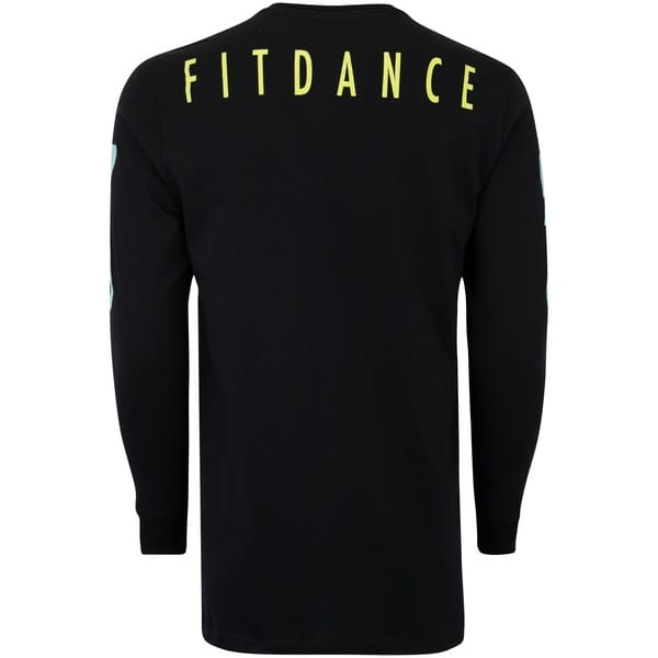 Vista 2 Camiseta Masculina FitDance Manga Longa Alongada com Silk FTDNC PRETO