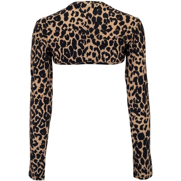 Vista 2 Blusa Cropped Feminina FitDance Manga Longa Eslastizada Coleção FTDNC PRETO/BEGE