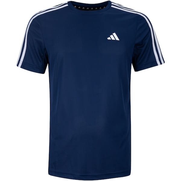 Camiseta Masculina adidas Manga Curta Essentials 3 Listras