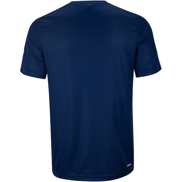 Vista 2 Camiseta Masculina adidas Manga Curta Essentials 3 Listras Adidas AZUL ESC/BRANCO