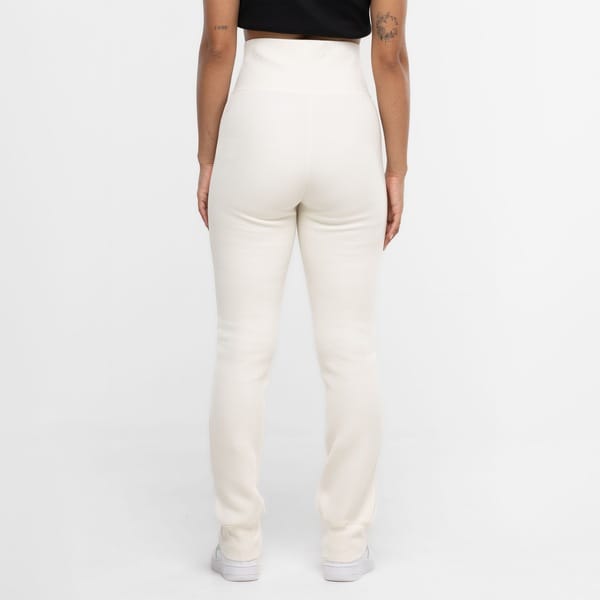 Vista 2 Calça Feminina Nike Sportswear Tch Flc Hr Slim Zip Nike OFF WHITE/PRETO