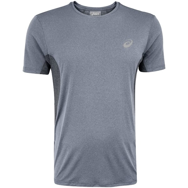 Camiseta Masculina ASICS Manga Curta Respirável de Secagem Rápida Refletiva Mescla
