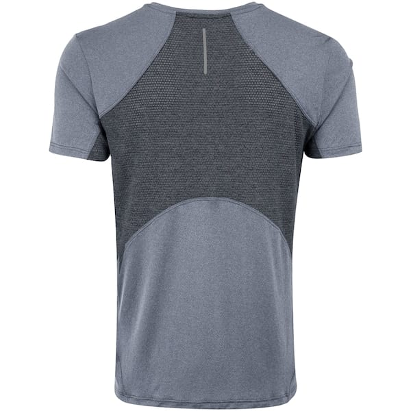 Vista 2 Camiseta Masculina ASICS Manga Curta Respirável de Secagem Rápida Refletiva Mescla ASICS CINZA MESCLA