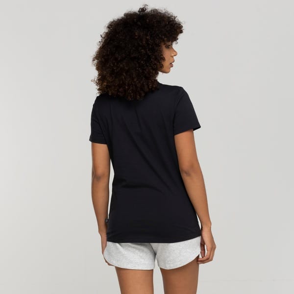 Vista 2 Camiseta Feminina Puma Manga Curta Essentials Logo Tee Puma PRETO