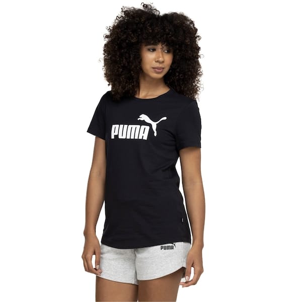 Camiseta Feminina Puma Manga Curta Essentials Logo Tee