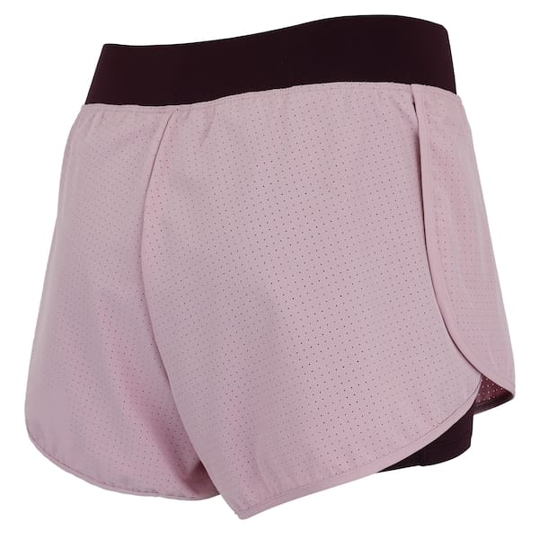 Vista 2 Short Feminino Oxer Duplo Laser Cut com Bermuda Interna Oxer ROXO/ROSA CLA