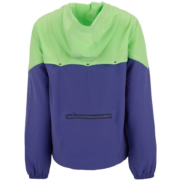 Vista 2 Jaqueta Feminina Oxer com Capuz Recortada Packable Refletivo Oxer AZUL/VERDE CLA