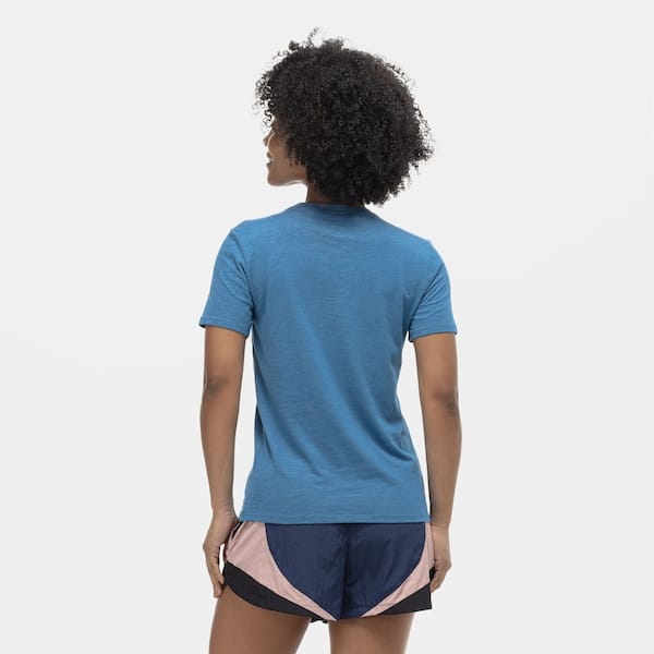 Vista 2 Camiseta Feminina Nike Manga Curta Dri-Fit Swoosh Nike AZUL ESCURO