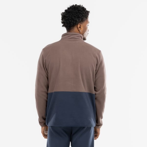 Vista 2 Blusão Masculino ASICS Meio Zíper Casual ASICS MARROM/AZUL ESC