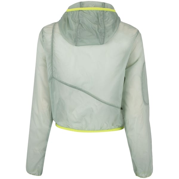 Vista 2 Blusão Feminino ASICS com Capuz Leve Assimétrica ASICS VERDE CLARO