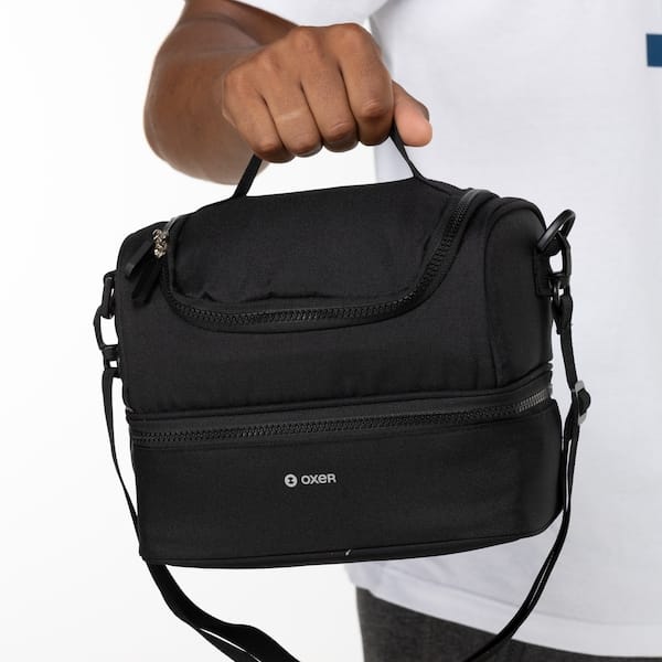 Vista 2 Lancheira Oxer com 2 Compartimentos Oxer PRETO