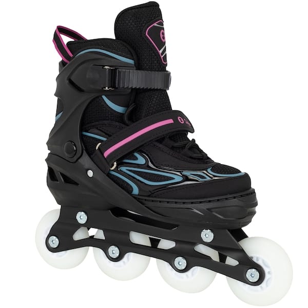 Vista principal Patins Oxer Light Ajustável Oxer PRETO/ROSA