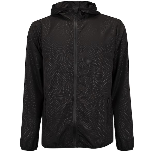 Jaqueta Corta-Vento Masculina Oxer com Capuz Tecido Plano Heat Embossed