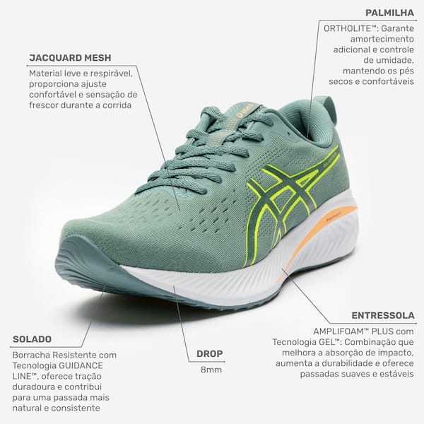 Vista 2 Tênis ASICS Gel-Excite 10 Masculino ASICS cinza