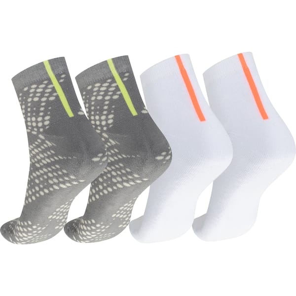 Vista 2 Kit 2 Pares de Meias Estampada Cano Médio Tamanho 39-44 Oxer Adulto Oxer BRANCO/CINZA