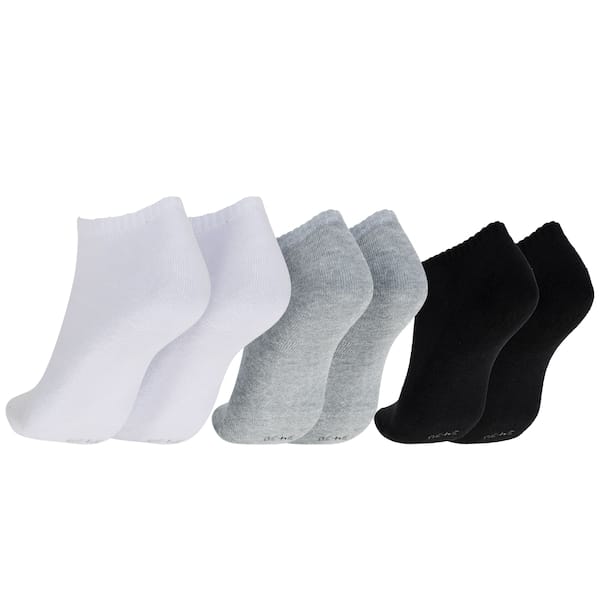 Vista 2 Kit 3 Pares de Meias Atoalhadas Cano Baixo Tamanho 34-38 Casual Oxer Adulto Oxer BRANCO/CINZA