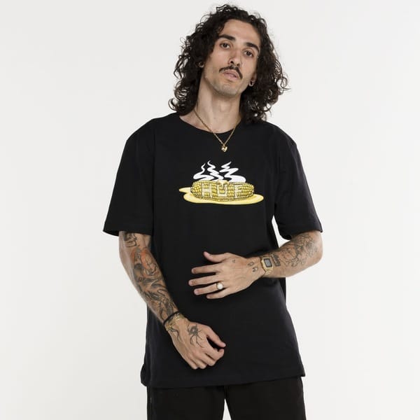 Vista 2 Camiseta HUF Manga Curta On The COB S/S HUF PRETO