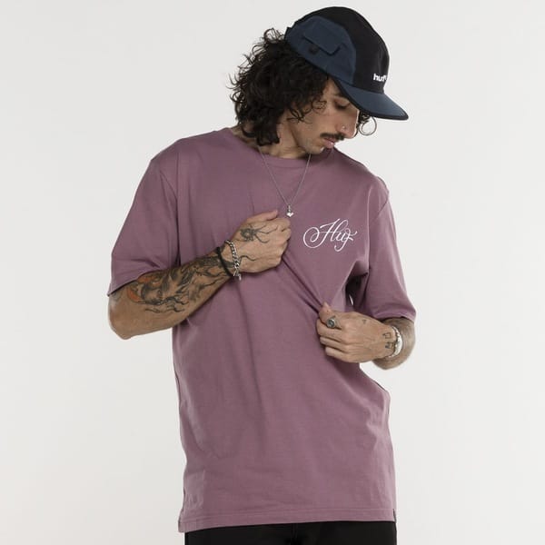 Vista 2 Camiseta HUF Manga Curta Feline Eye SS HUF LILAS