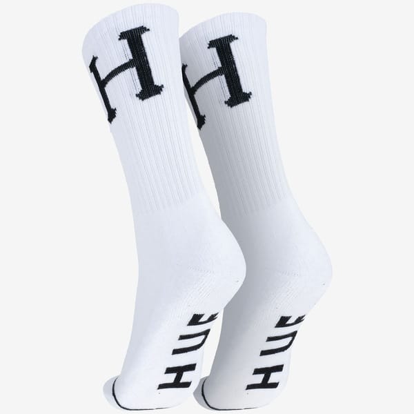 Vista 2 Meia HUF Cano Alto Essencial Classic Suck HUF BRANCO