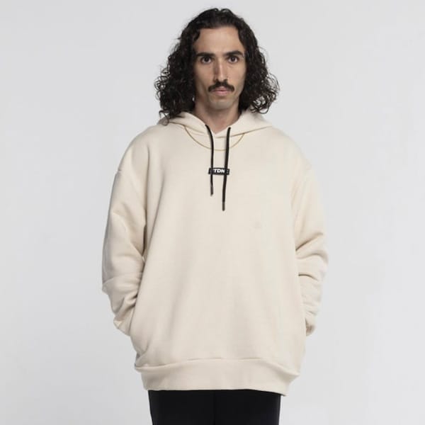 Vista 2 Blusa de Moletom FTDNC com Capuz Estampado FTDNC BEGE