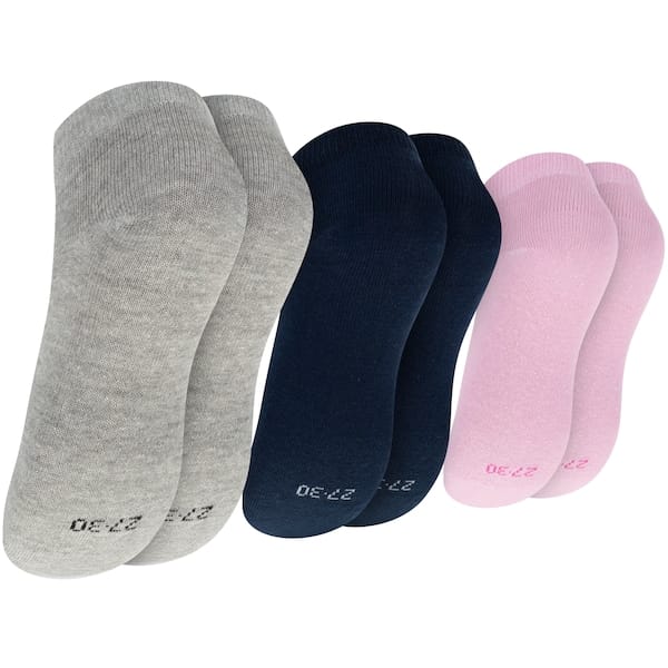 Vista 2 Kit 3 Pares de Meias Cano Baixo Tamanho 27-30 Oxer Infantil Oxer ROSA/CINZA