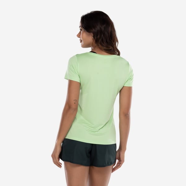 Vista 2 Camiseta Feminina Oxer Manga Curta Peach Touch Cooling Oxer VERDE CLARO