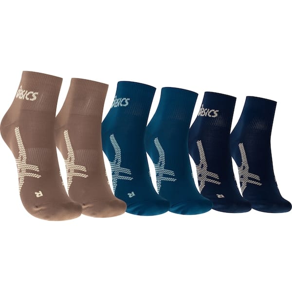 Kit 3 Pares Meias Para Corrida ASICS Cano Baixo Quarter Tamanho 34-38 Adulto