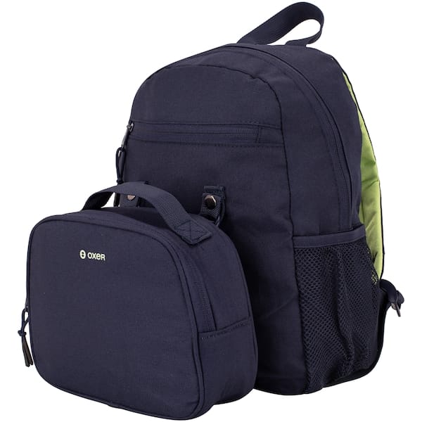 Vista 2 Mochila Lancheira Oxer Brick Destacável Infantil Oxer AZUL ESC/VERDE CLA