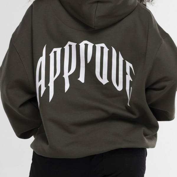 Vista 2 Blusa de Moletom Approve com Capuz Over Beyond Approve VERDE ESCURO