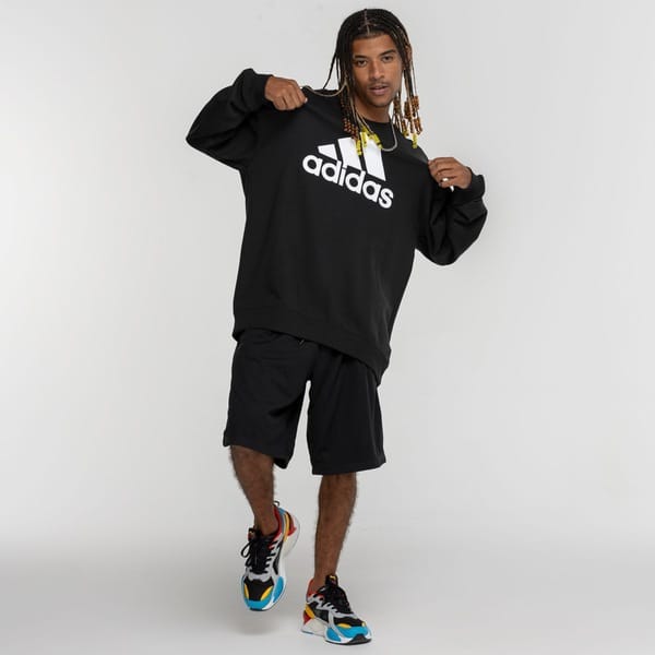 Vista 2 Blusão adidas sem Capuz Moletom Big Logo Adidas PRETO/BRANCO