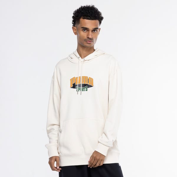 Vista 2 Blusa de Moletom Puma Team Fanbase com Capuz Tr Puma BEGE