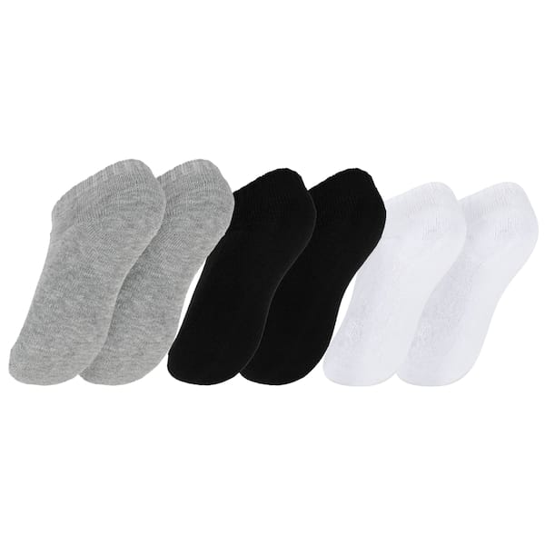 Vista 2 Kit 3 Pares de Meias Nike Cano Invisível Basic No Show Tamanho 23 a 28 Infantil Nike PRETO/CINZA