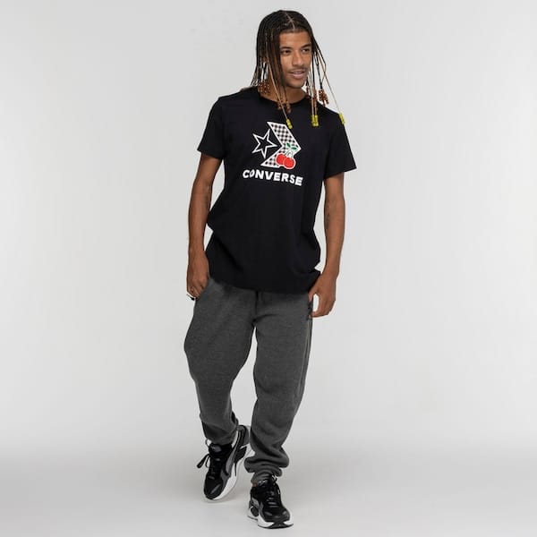 Vista 2 Camiseta Converse Manga Curta Graphic Converse PRETO