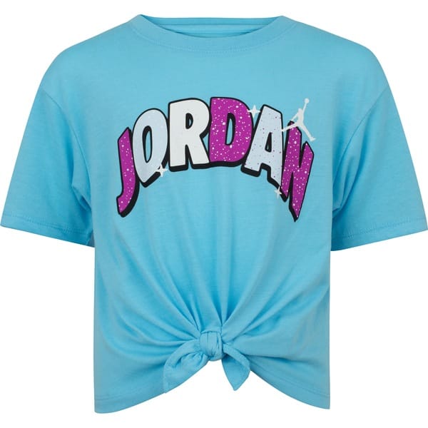 Vista 2 Conjunto Jordan Infantil Nike Jumpman Twinkle FT Camiseta + Bermuda Nike AZUL CLARO/PRETO